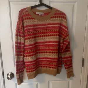 LOFT Multicolor Geometric Knit Sweater